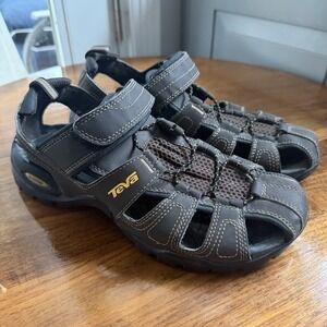 TEVA Forebay Fisherman Hiking Sandals Men 8 ShocPad Hook & Loop Adjustable Shoe